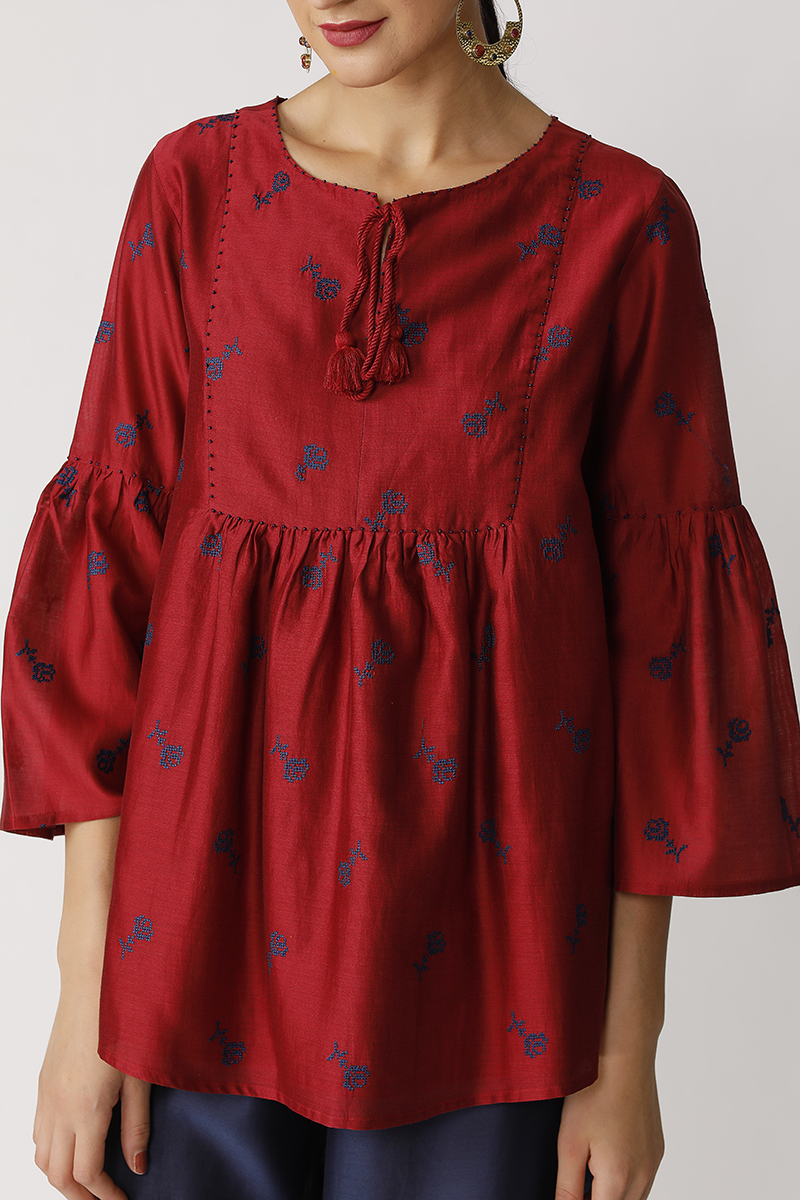 Triffis Embroidered Peasant Top